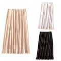 Fashion Mesh Flower Women's Lace Long Petticoat A-line Anti-glare Half Slips Dress for Women Inside Take Mid Length High Waist Lining Petticoat Summer. 