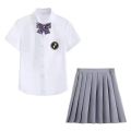 Zhao Liying Same Style School Uniform jk Uniform Women's Summer White Shirt Pleated Skirt Junior High School Style Graduation Class Uniform Suit. 