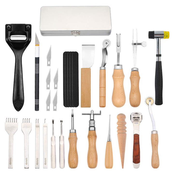 NCANRUI Leather DIY Handmade Leather Cutting Set Leather Basic Tools ...