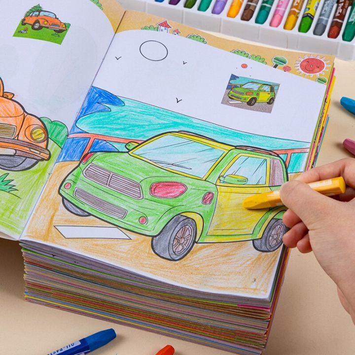 8%20Books%20Kids%20Cartoon%20Car%20Coloring%20Book%20Suitable%20for%203~6%20Years%20Old%20Children%20Boy%20Graffiti%20Learn%20Painting%2017*24cm%20-%20Image%203