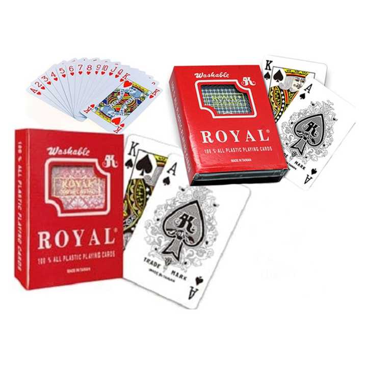 Plastic Poker Cards - 54 Cards with Box - 100% Plastic Playing Cards