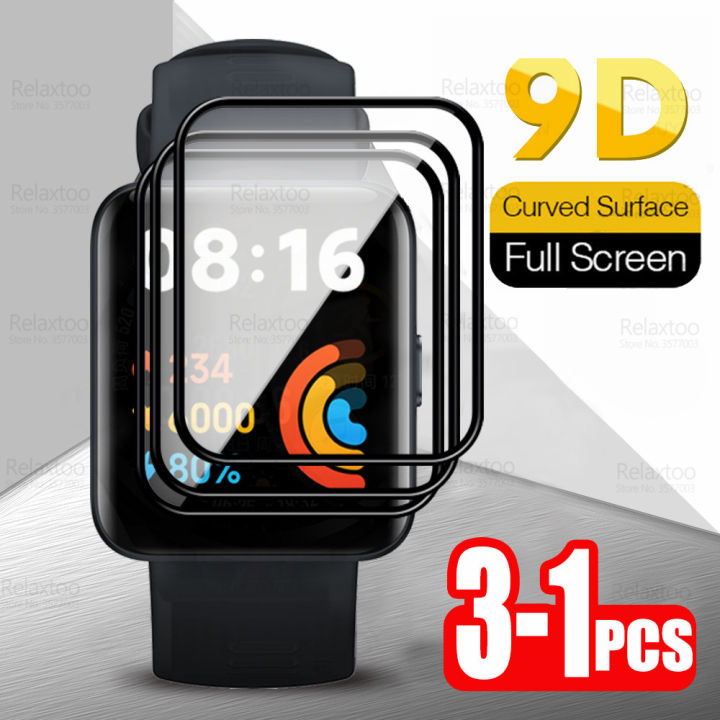 Relaxtoo For Xiaomi Mi Watch 2 Lite Glass 1-3Pcs 9D Curved Soft Tempered Glass For Redmy Redme Mi Watch 2Lite Watch2 Lite Watch2Lite Smart Watch Screen Protector Film