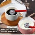 Stainless Steel Mini Portable Kitchen Coffee Temperature Thermometer Milk Coffee Tea Water Thermometer Probe B-1-50-450 L. 
