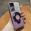 For Vivo V30 V30 Pro V30e 5G V30 Lite V29 V29e V27 V27e 5G Luxury 6D Plating Shiny Glitter Stylish Girls Phone Case Clear Soft Silicone Full Camera Protection Cases Pouch with Stand Holder. 
