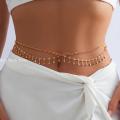 Rhinestone Star Tassel Pendant Waist Belly Belt Chain for Women Summer Bikini Rave Body Jewelry Y2K Accessories. 