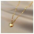 Enacolor New Gold Metal Love Heart Pendant Necklace for women Girls  Fashion Necklaces Chain Accessories Jewelry Party. 