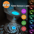 Toilet Night Lights USB Rechargeable 16 Colors Changing LED Inside Toilet Bowl Motion Sensor Activated LED Projection Nightlight. 