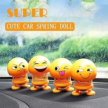 6pcs/Set Big 8 cm Emoji Car Shaking Head Doll Emoticon Pack Spring Doll ...