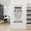 【WEJA】Work Hard Inspiring Quotes Vinyl Wall Art Sticker Never Give Up Big Dream Mural Decals Poster for Office Living Room Home Decor. 