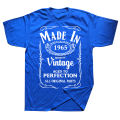 New style summer t shirt men made in 1965 vintage T-shirt Born 1965 birthday age year gift top funny casual tee shirts. 