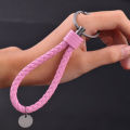 Anti-Lost Keychain Pendant Key Holder with Phone Number Strip Rose Weave Rope Car Key Ring for Men Women. 