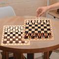 Chess & Checkers Set 2 in 1 Family Board Games Brain Game Wooden Chess Pieces Table Strategy Game. 