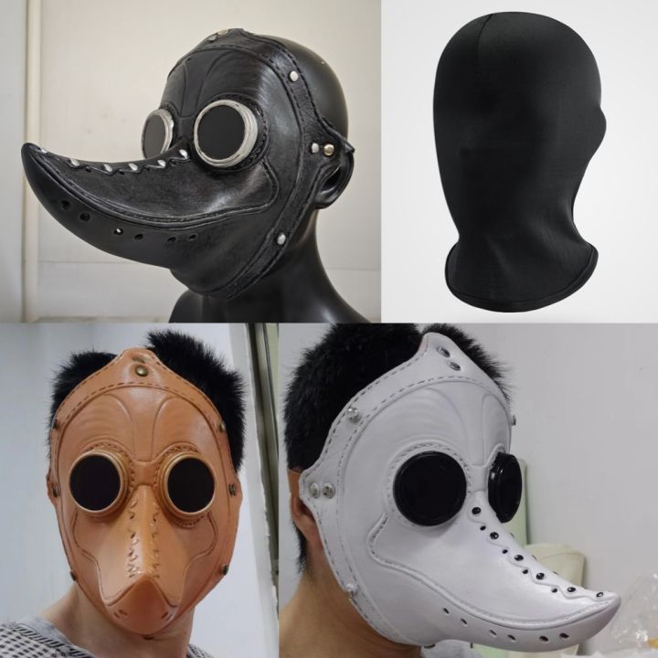 Plague Doctor Bird Mask Long Nose Beak Cosplay Steampunk Head Cover ...