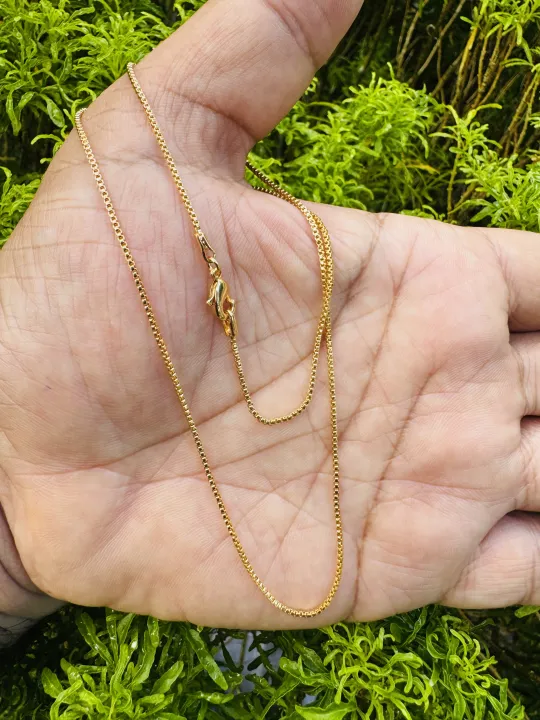 Gold%20Plated%20Guaranteed%2001MM%20New%20Trend%20Stylish%20Box%20Chain%2018%20Inch%20Short%20Beautiful%20Design%20With%20New%20Sun%20Theme%20Fixed%20Stone%20Pendant%20-%20Image%207