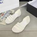 Women's Flat Sandals2023Summer New Jelly Shoes Soft Soled Flats Beach Slippers Slip-on Lofter Sandals. 