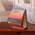 Desktop Mini Calendar Clock-in Calendar Book Scenery-themed Decoration Student Self-disciplined Calendar. 