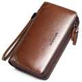 LouisWill Men Long Wallet Fashion Wallets for Men Purse PU Leather. 