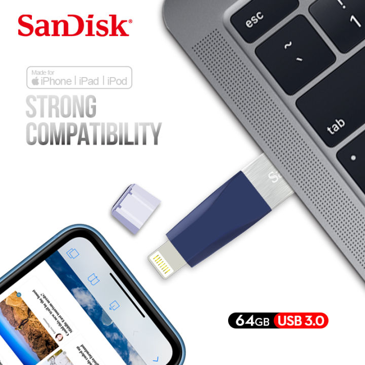 Sandisk%20iXpand%20Mini%20Flash%20Drive%203.0%20OTG%20Lightning%2064GB%20USB%20Pen%20Flash%20Drive%20-%20Image%203