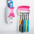 Automatic Toothpaste Dispenser Wall Mount Dust-proof Toothbrush Holder Wall Mount Storage Rack Bathroom Accessories Set Squeezer  Automatic Toothpaste Dispenser With Automatic Toothpaste Squeezing Device Toothbrush Holder Set Toothbrush Holder. 
