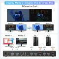 ACASIS 2 Port USB 2.0 DisplayPort KVM Switch Dual Monitor with Hotkey,HDMI 2.0 4K60Hz 2 Computers Sharing 2 Monitors Keyboard Mouse Printer and More. 