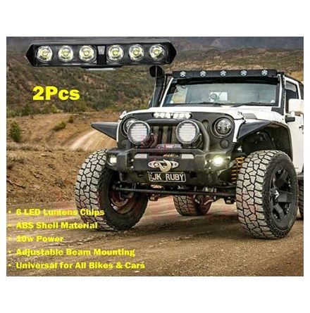 Duel%20Color%206%20LED%20Fog%20Light/Work%20Light%20Bar%20Spot%20Beam%20Off%20Road%20Driving%20Waterproof%20Driving%20Lamp%20for%20Car%20Motorcycle%20Bike%20(Set%20Of%202)%20-%20Image%203