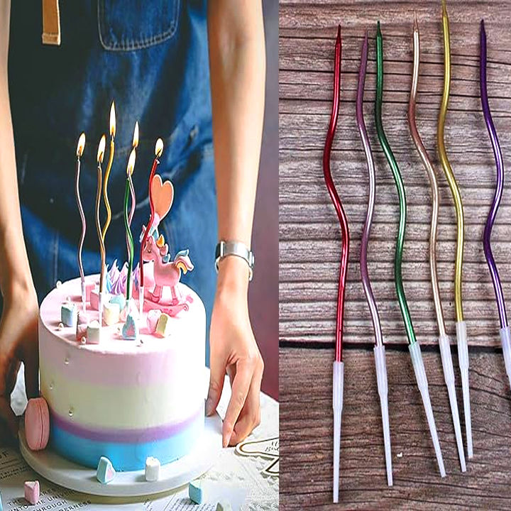 Happy Birthday Party Twisty 12 Candle Cake Decoration