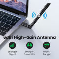 UGREEN WiFi Adapter 650Mbps 5Ghz&2.4GHz Dual-Band AC650 High Gain Antenna Wifi Adapter USB WiFi for PC Desktop | HZ. 