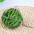 Hung Ball Shape Feeder Toy Stainless Steel Grass Rack for Chicken Hamster Rat. 