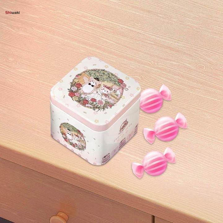 Square Candy Tins Metal Storage Cans Snack Case Gift Box Box for Small Snack Cookie Biscuit Wedding Birthday Party DIY Projects
