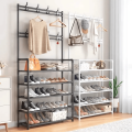 High Quality Simple 5 Layer Shoe Rack with Coat Hanger, Wardrobe Cloth Stand. 