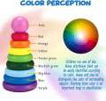 Wooden Rainbow Tower Ring Stacking Stack Up Educational Toys. 