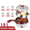 Portable 5-in-1 Multi-function Electric Cooker with Non-stick Frying and Rice Pot, Perfect for Student Dorms and Small Spaces. 