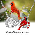 Cute and Fashionable Red Bird Cardinal Angel Wings Infinity Symbol Pendant Necklace, A Perfect Gift for Your Lover and Friends. 