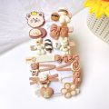 Cartoon Bear Baby Hair Clips - Set of 14 for Styling Your Baby's Hair. 