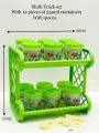 Plastic Kitchen Spices Bottles Organizer Good Quality Multi-Purpose 2 Layers Rack With 12 Pcs Spices Containers Set. 