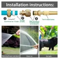 Portable High Pressure Water Gun Car Wash Water Gun Brass Nozzle Car Washing Foam Sprayer Gun Water Tap Spray Gun Water Jet Sprinklers Spray Nozzle Adjustable High Pressure Sprinkler Connector Hose Sprinkler Garden Watering  Automatic Rotating. 