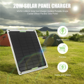20W Solar Panel 12V/5V USB2.0 Solar Car Charger Outdoor Portable Monocrystalline Silicon Flexible Solar Panel. 