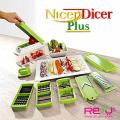 Genius Nicer Dicer Plus 12 In 1 Multi Chopper Vegetable Cutter Fruit Slicer Stainless steel blades. 