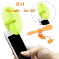 Portable Mini 2 In 1 Mobile Phone Fan, Micro USB Adapter Type IOS Smartphone For Iphone Android Micro Hanldheld Cooling Fan 3in1. 