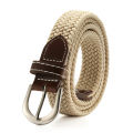 Canvas Elasticated belts Mens womens PU leather Canvas stretch belt Elasticated PU leather trim belt for Casual wear use Adjustable fit Accessory for jeans Suitable for all occasions. 