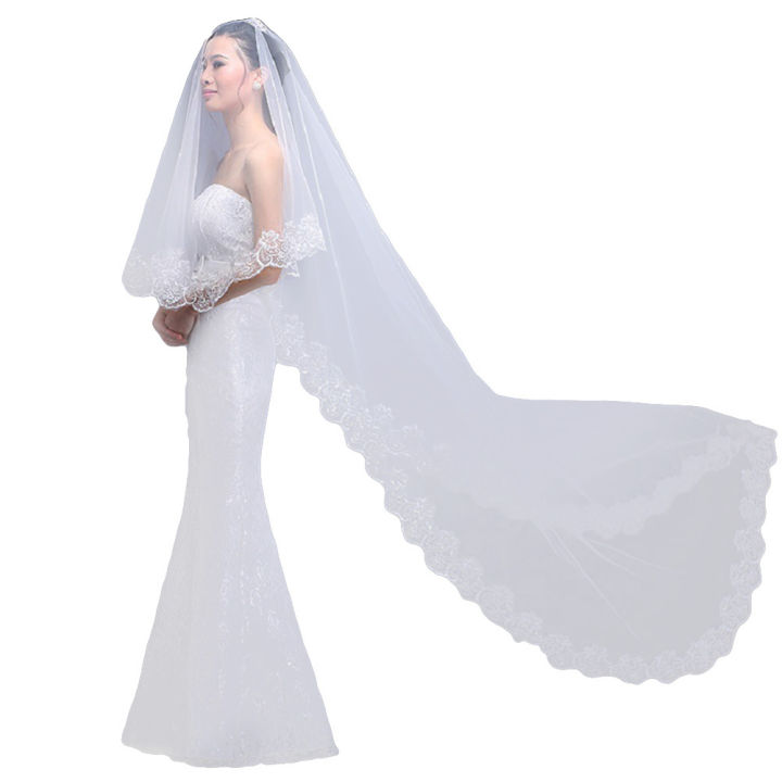 【Limited Quantity】 Lace Flower One Layer Bridal Veil Wedding Hair