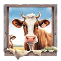 Funny Cow Wall Sticker Window Living Room Background Decorations Wallpaper Creative Animals Self Adhesive Decals M1107. 