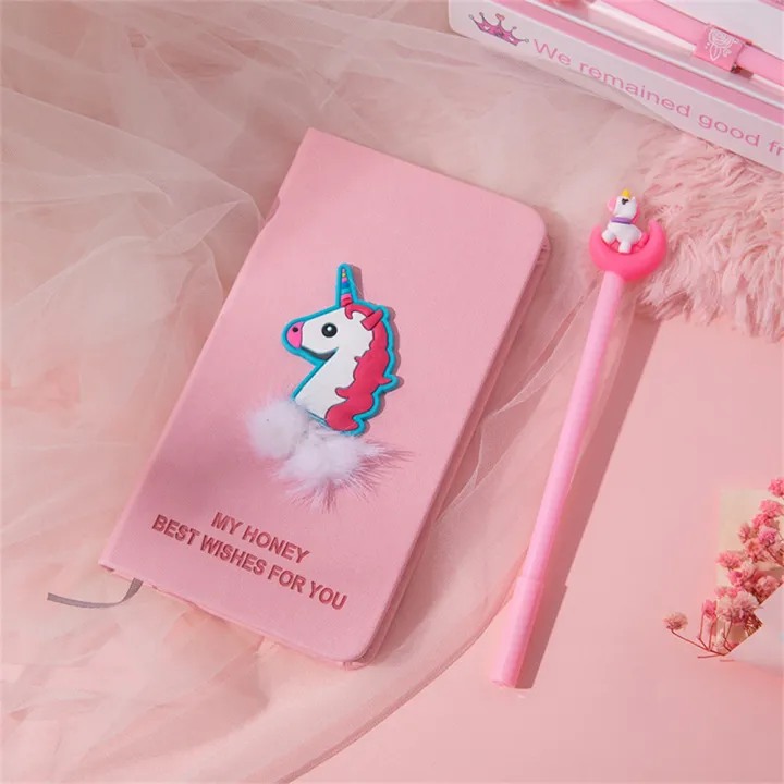 Kids%20Gift%20School%20Office%20Supply%20Diary%20Pen%20Kawaii%20Stationery%20Book%20Notepad%20Notebook%20Unicorn%20Set%20Cute%20-%20Image%203