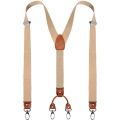 Cowhide Leather Suspenders 2.5cm Width 4 Hooks Men/Women Suspender Y Back Adjustable Retro Elastic Trouser Braces. 