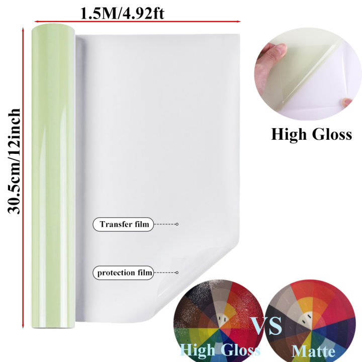 Vorix%201roll%20Matte/Glossy%20Heat%20Sublimation%20Transfer%20Vinyl%20HTV%20Transparent%20Hot%20Press%20Film%2012%7Cx5ft%20(30cmx150cm),Suitable%20For%20light%20Shirts%20-%20Image%207