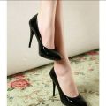 Classic Small round Toe High Heels Super Large Size High Heels Pumps Anti-Channeling Men44Stiletto Heel Big Feet12Cm women's shoes. 