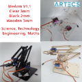 DIY meArm 4DOF Mini Industrial Arduino Robotic Arm (version 1.1) Latest Deluxe Kit laser cut wooden plate frame set meArm robot arm learner kit. 