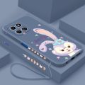 Honor X8b X7b X8a 5G X7a X6a Cute Stellalou Casing Square Edges Liquid Silicon Back TPU Soft Case with Lanyard Cover. 