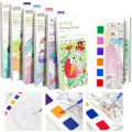 12 Sheets Children Watercolor Graffiti Draw Book 3+ Year Early Education Draw Notebook Portable Pocket Painting Picture Book. 