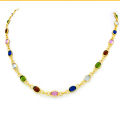 Gold Plated Box Multi Color Stone Chain With Free Gift Box. 